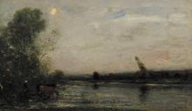 Charles-Francois Daubigny Rivier bij avond china oil painting image